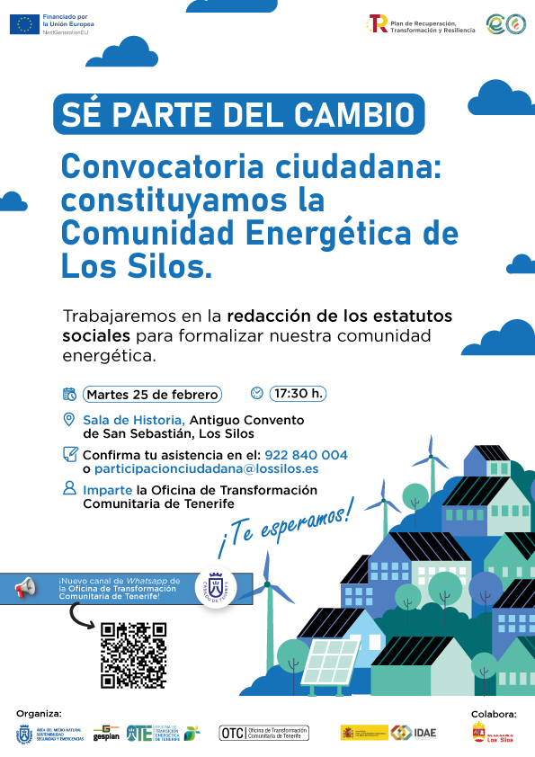 Convocatoria ciudadana para redacción de estatutos sociales comunidad energética Los Silos