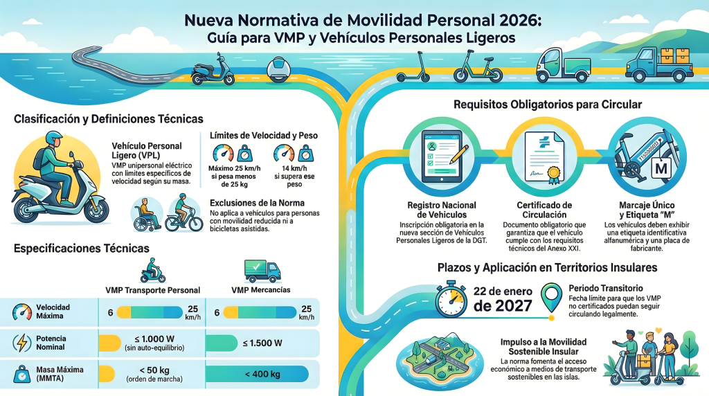 Infografía nueva normativa Vehículos de Movilidad Personal