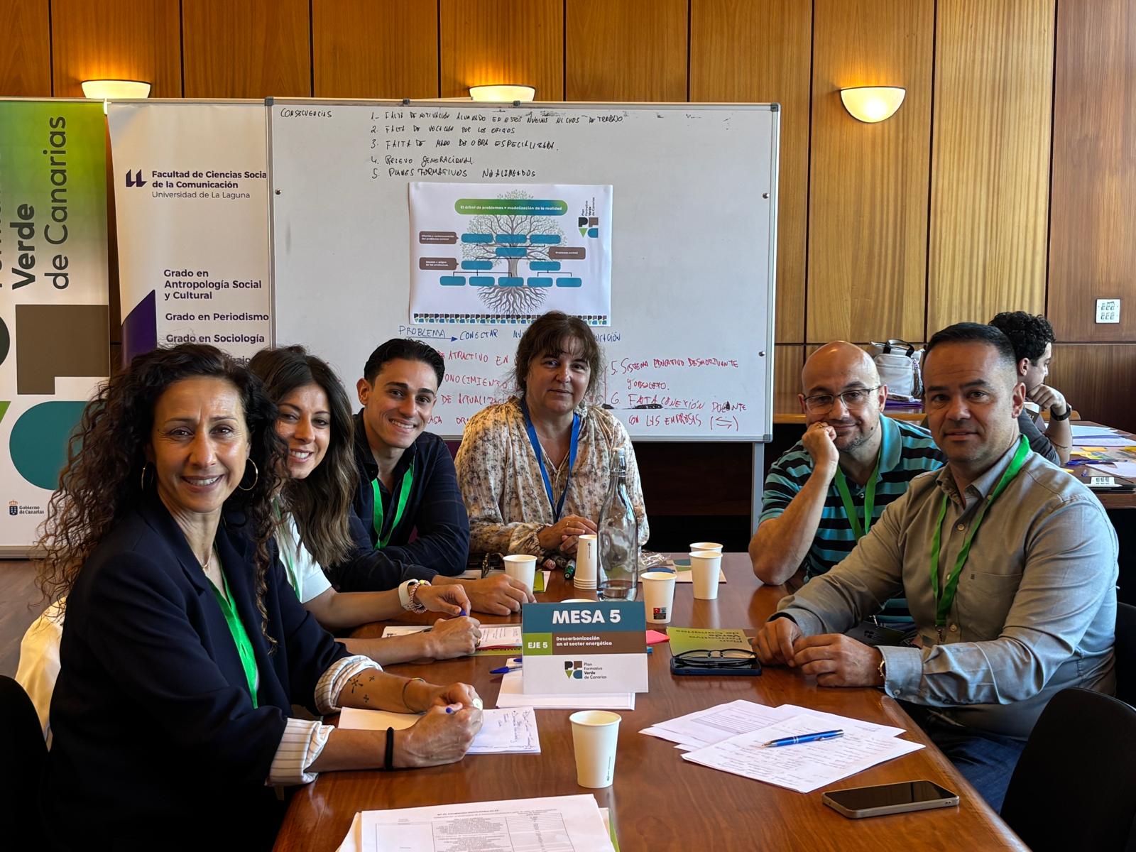 mesas de trabajo del Plan Formativo Verde de Canarias